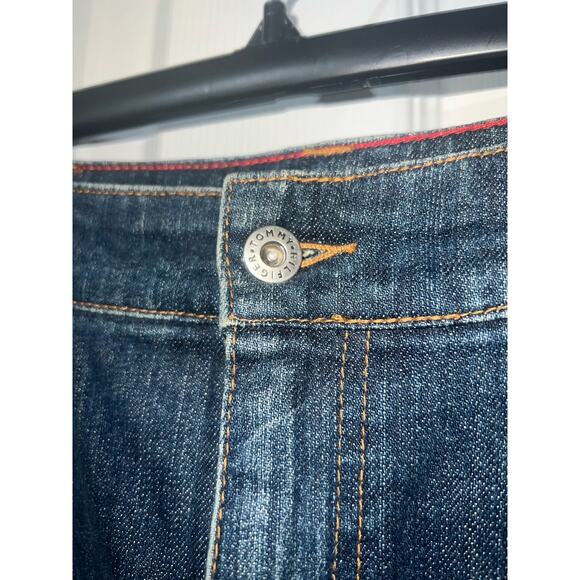 Vintage Tommy Hilfiger Jeans Skirt Size 10 Denim Long Pleated Flare Bottom Maxi - Picture 6 of 11